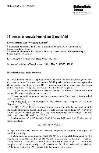 خرید و دانلود نسخه کامل کتاب 15-vertex triangulations of an 8-manifold