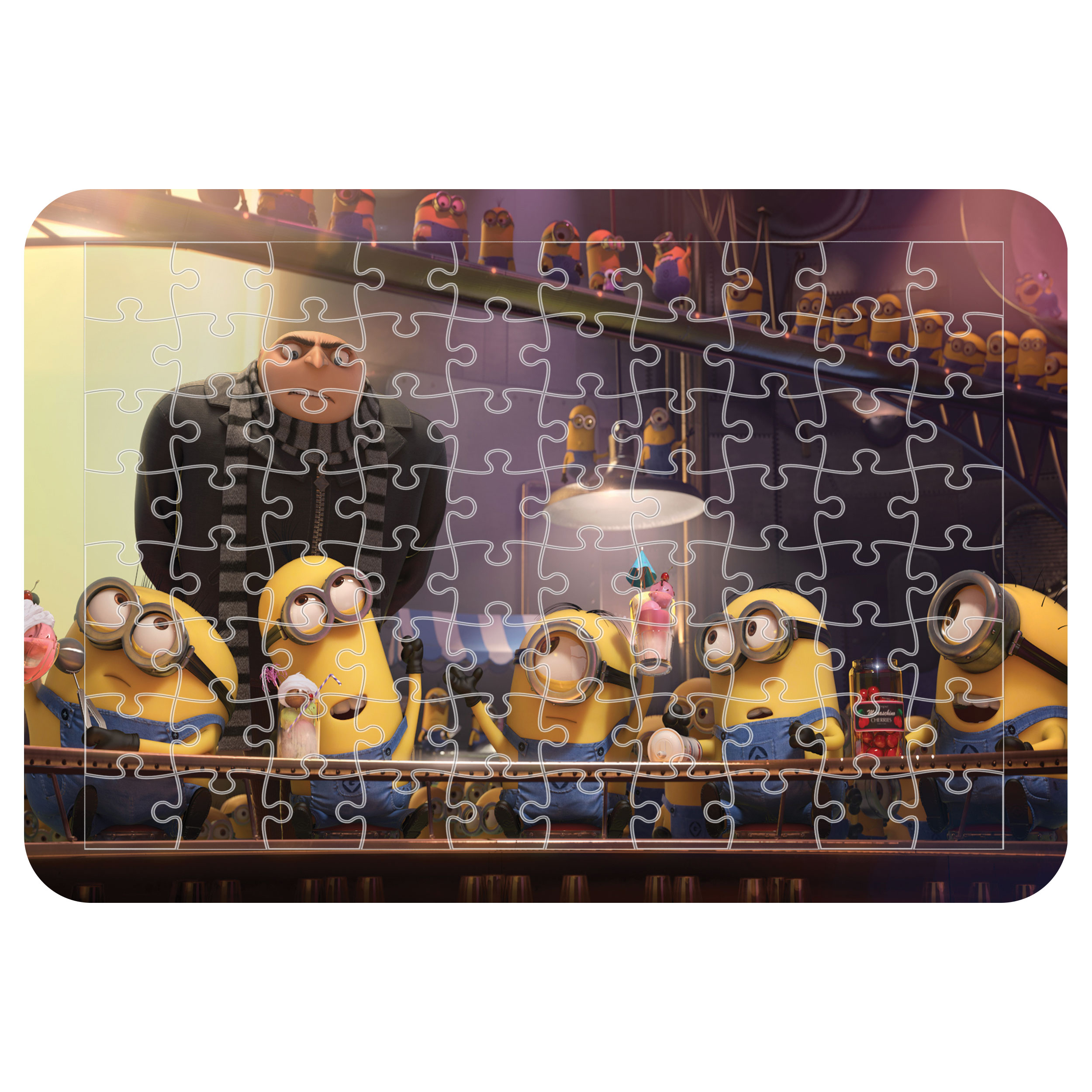 پازل 54 تکه اطلس آبی طرح کارتون مینیون ها مدل P1446