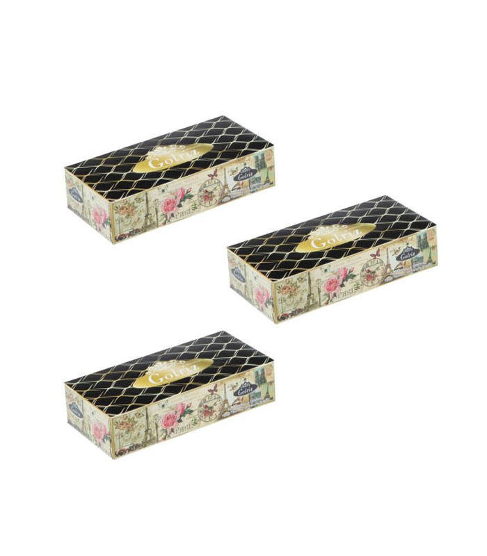 دستمال کاغذی 100 برگ گلریز مدل پاریس بسته 3 عددی