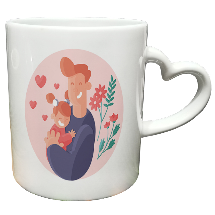 ماگ مدل دسته قلبی طرح روز پدر کد 91