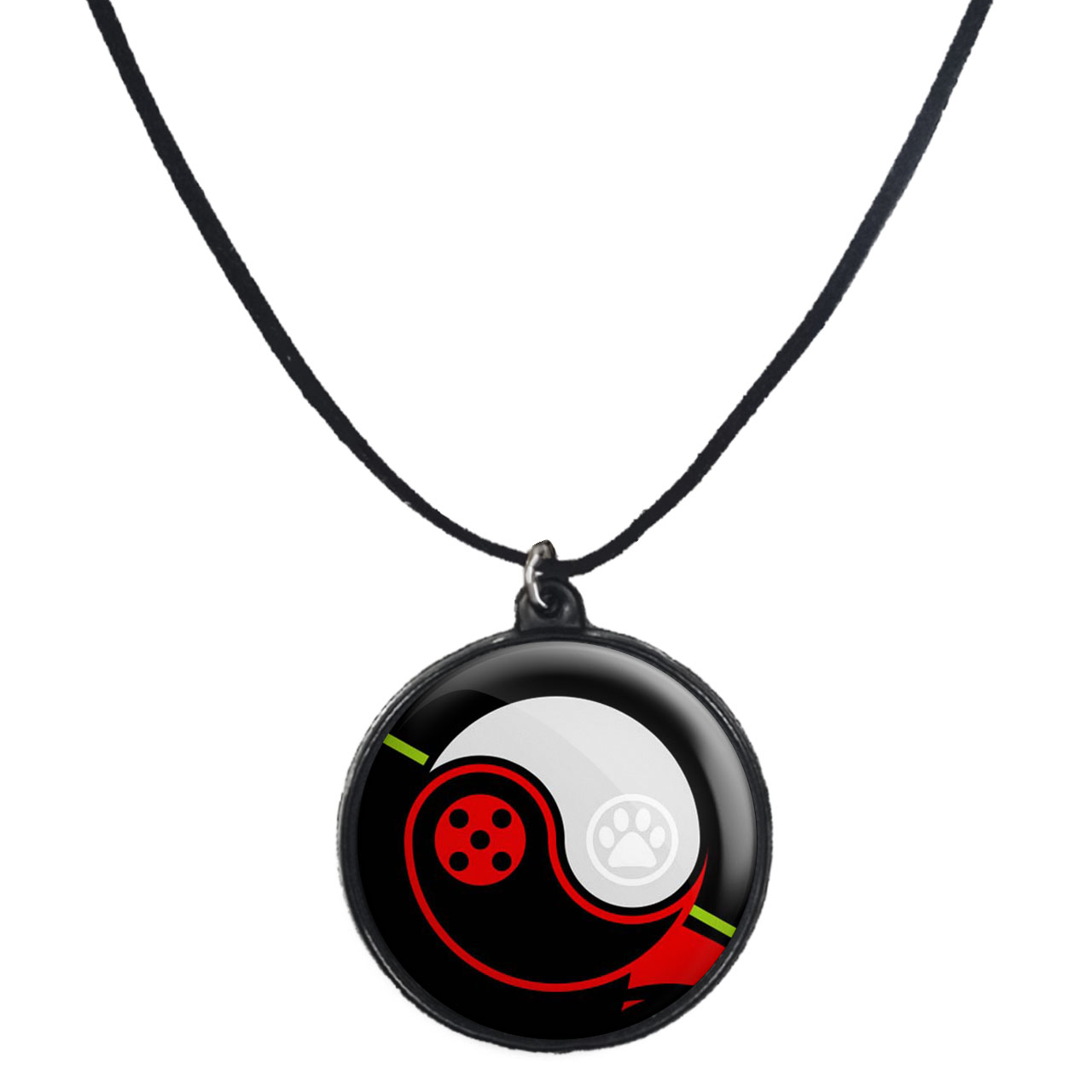 گردنبند پرمانه طرح کفشدوزکی کد pmb.266 مدل دو طرفه