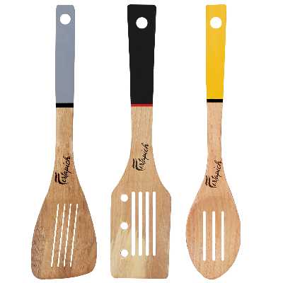   سرویس کفگیر و ملاقه 3 پارچه فرتاپیچ مدل چوبی کد 027