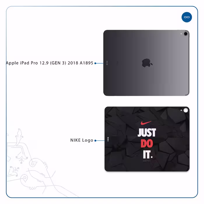 برچسب پوششی ماهوت مدل NIKE-Logo مناسب برای تبلت اپل iPad Pro 12.9 (GEN 3) 2018 A1895