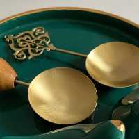 قاشق آجیل برنجی 1 طرح اسلیمی 495 ت