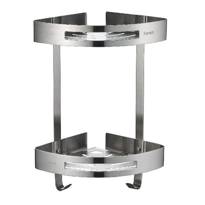 قفسه حمام مدل کاروب دو طبقه استیل کد 2032