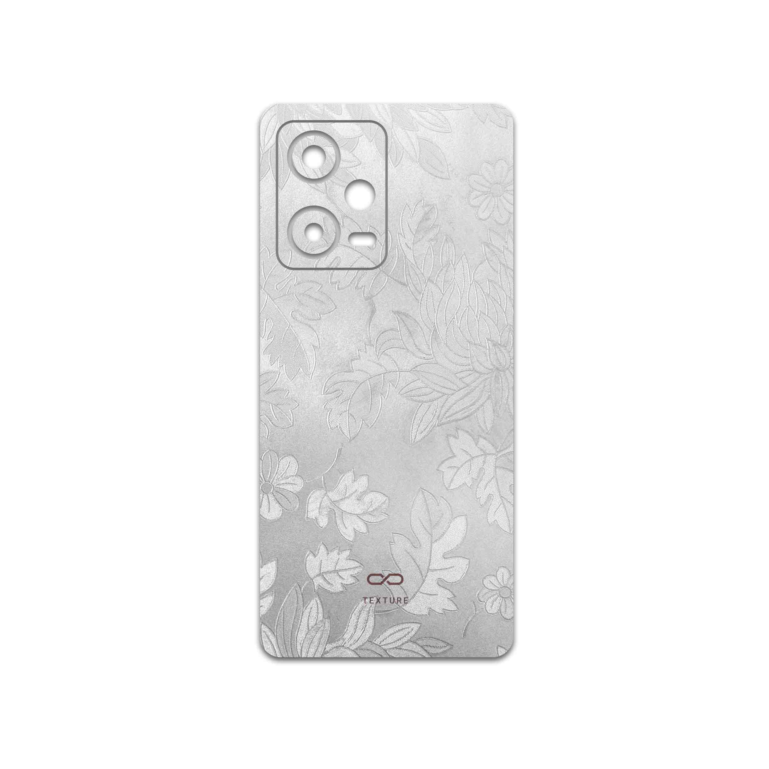 برچسب پوششی ماهوت مدل Silver-Wildflower مناسب برای گوشی موبایل شیائومی Redmi Note 12 Pro