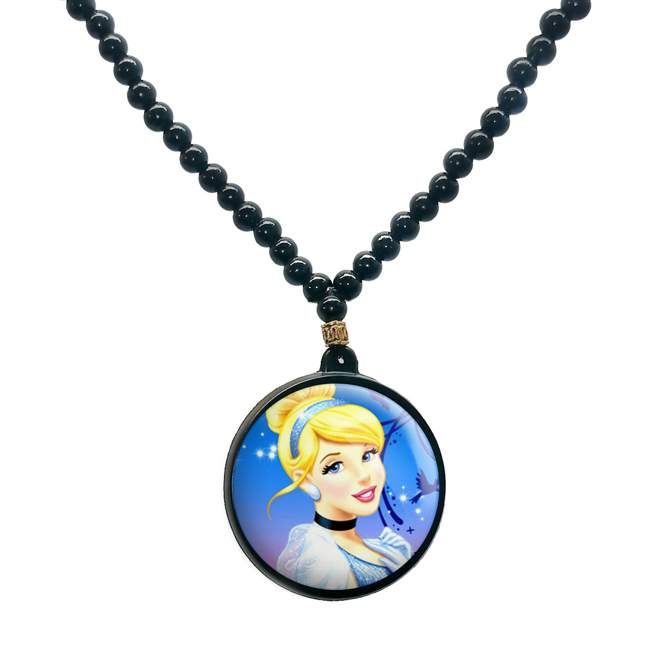 گردنبند پرمانه طرح پرنسس ها کد pmd.240 مدل دو طرفه