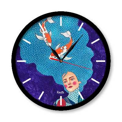 ساعت دیواری راویتا مدل دخترانه طرح 1167