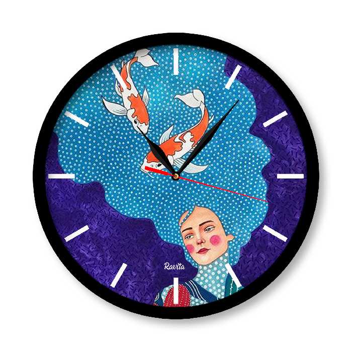 ساعت دیواری راویتا مدل دخترانه طرح 1167