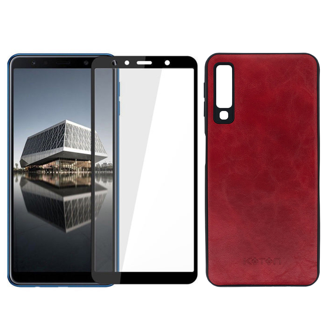 کاور مدل R9-K مناسب برای گوشی موبایل سامسونگ Galaxy A7 2018 به همراه محافظ صفحه نمایش