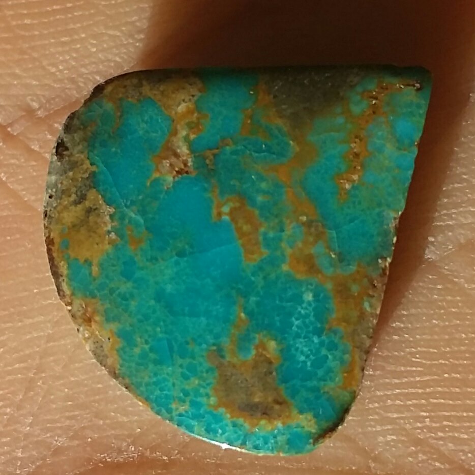 نگین فیروزه نیشابوری فاااخر محشر سایز مدالی کاملا طبیعی تراش فانتزی