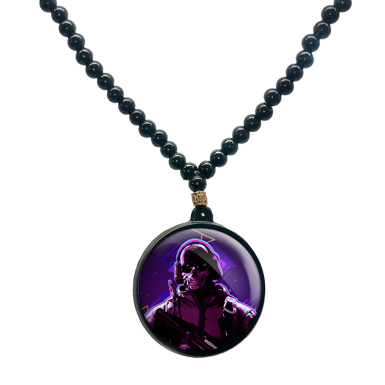 گردنبند پرمانه طرح call of duty کد pmd.1619 مدل دو طرفه