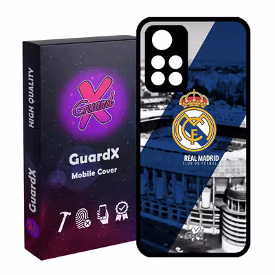 کاور گارد ایکس طرح Real Madrid مدل Glass10054 مناسب برای گوشی موبایل شیائومی Poco M4 Pro 5G/Redmi Note 11T 5G/Redmi Note 11S 5G
