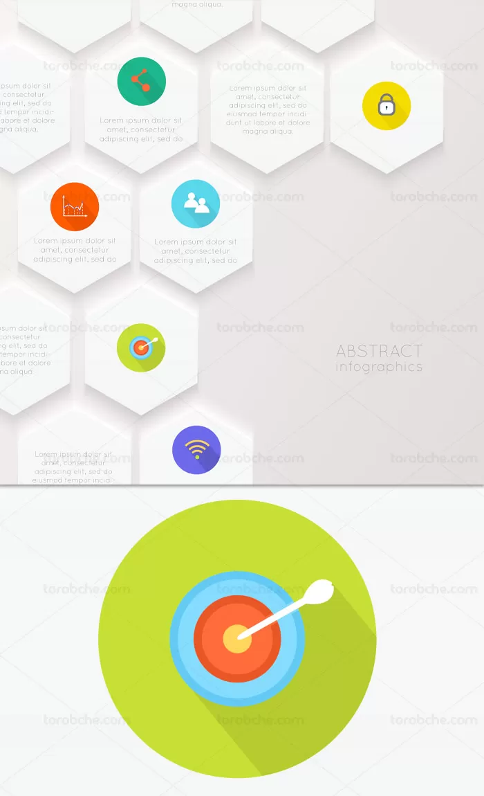 وکتور اینفوگرافیک انتزاعی با کیفیت | گرافیک با طعم تربچه