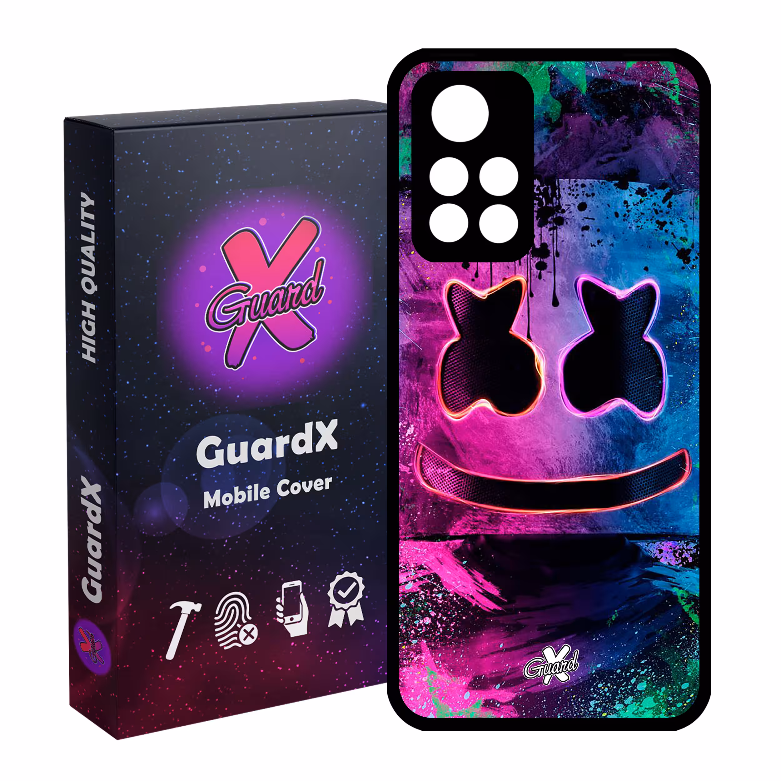 کاور گارد ایکس طرح Marshmello مدل Glass10028 مناسب برای گوشی موبایل شیائومی Poco M4 Pro 5G/Redmi Note 11T 5G/Redmi Note 11S 5G