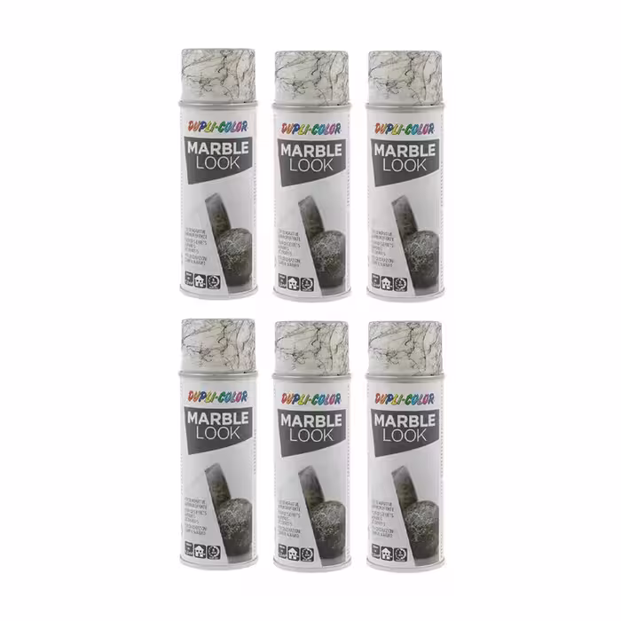 اسپری رنگ ماربل مشکی دوپلی کالر مدل Marble حجم 200میلی لیتر مجموعه 6 عددی