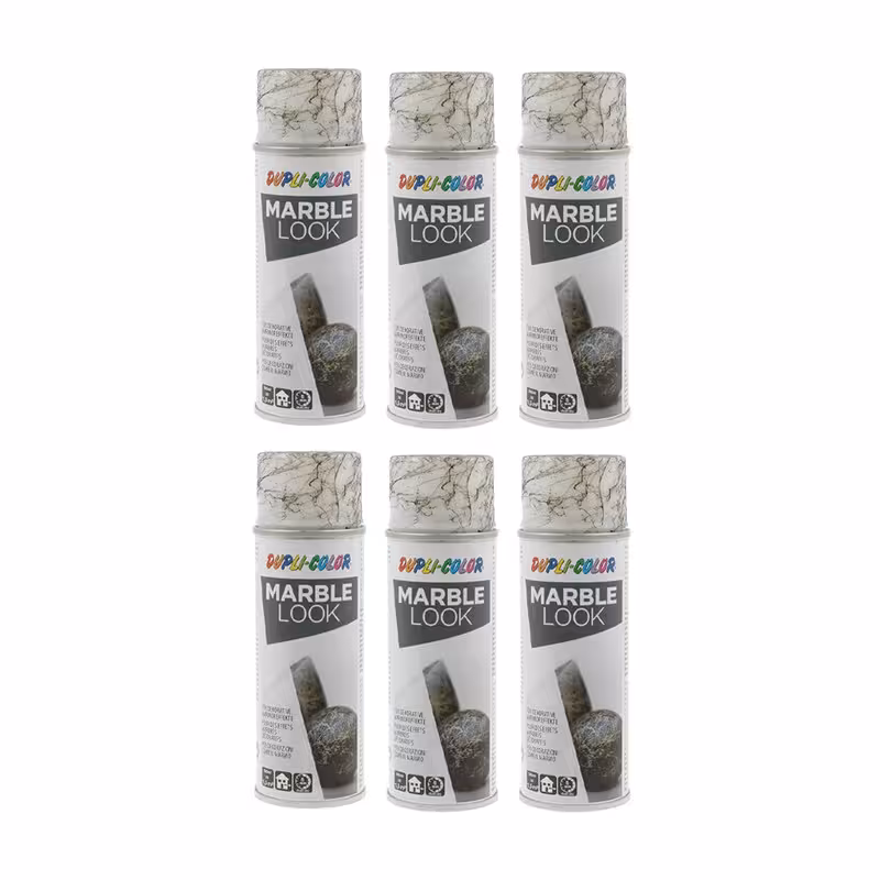 اسپری رنگ ماربل مشکی دوپلی کالر مدل Marble حجم 200میلی لیتر مجموعه 6 عددی