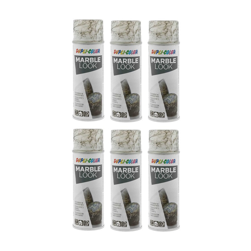 اسپری رنگ ماربل مشکی دوپلی کالر مدل Marble حجم 200میلی لیتر مجموعه 6 عددی