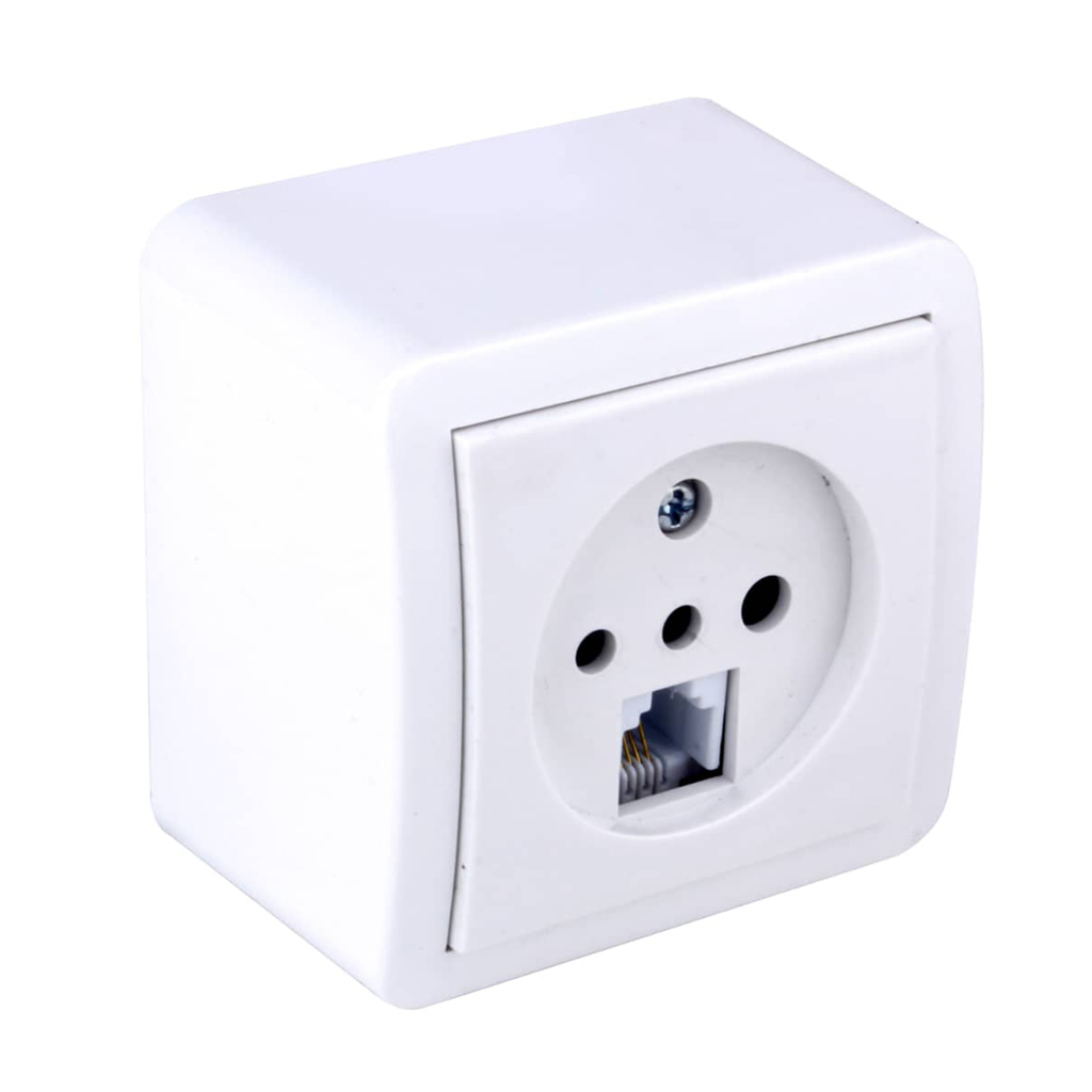 پریز تلفن دو منظوره روکار فردان الکتریک مدل آرین