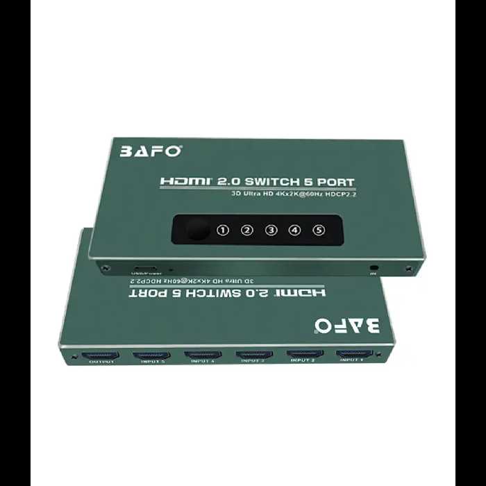 ارسال فوری   ضمانت اصالت کالا   سوئیچ 5 پورت HDMI 2.0 بافو BF-178