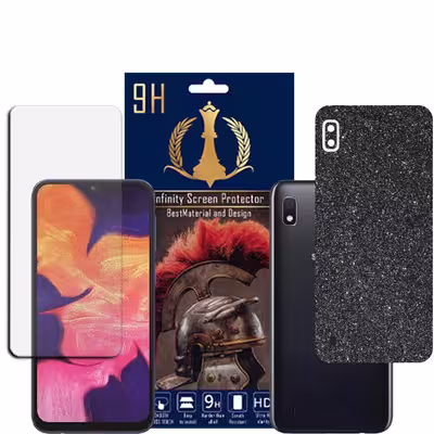 برچسب پوششی اینفینیتی مدل PRO MAX مناسب برای گوشی موبایل سامسونگ GALAXY A10 به همراه محافظ صفحه نمایش