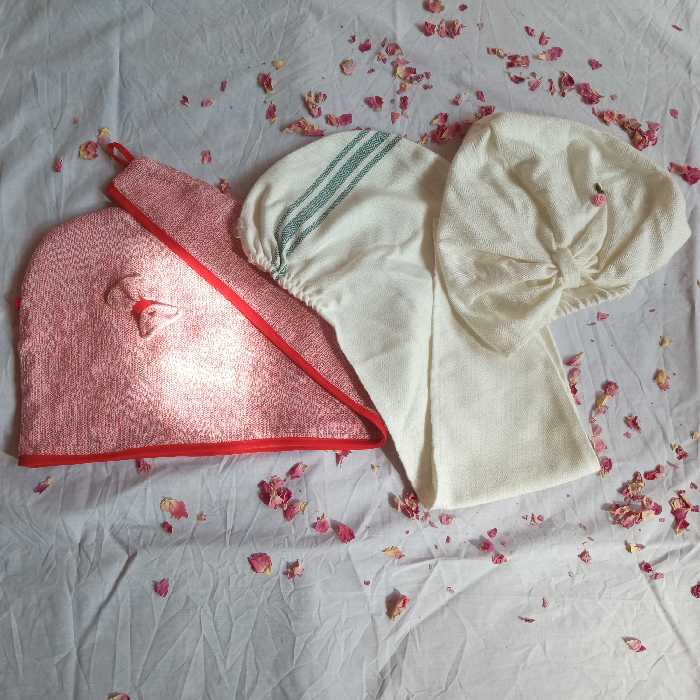 حوله وکلاه حمام.پارچه دست بافت.رنگبندی دلخواه شما.