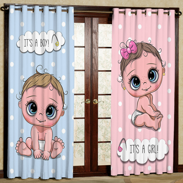 پرده مدل  دختر و پسر بچه هازان پانچی کد 1 سایز 280x140 سانتی متر