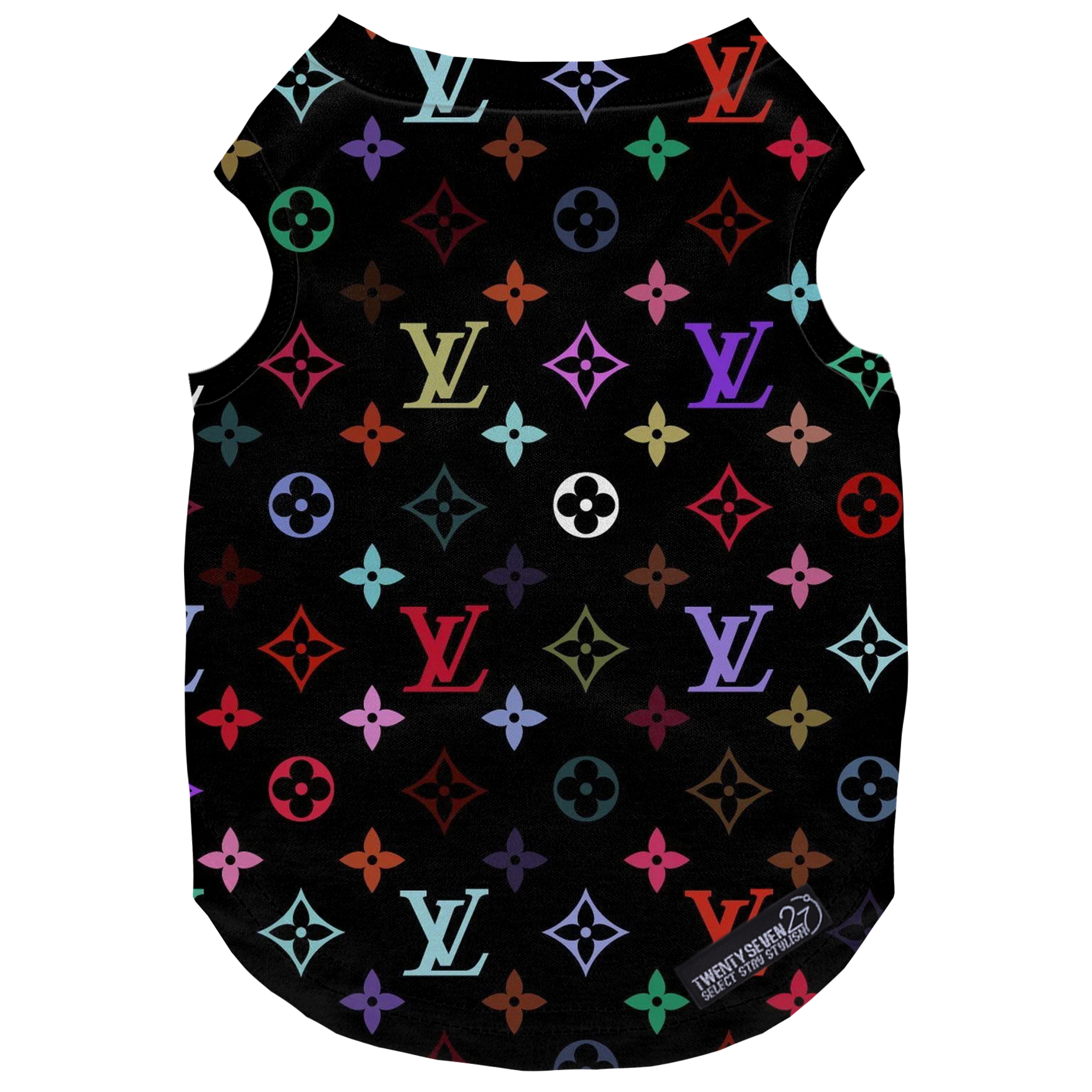 لباس سگ و گربه 27 طرح Louis Vuitton Background Black کد MH384 سایز M