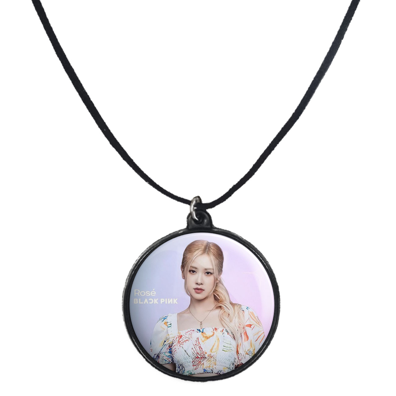 گردنبند پرمانه طرح بلک پینک کد pmb.18034 مدل دو طرفه