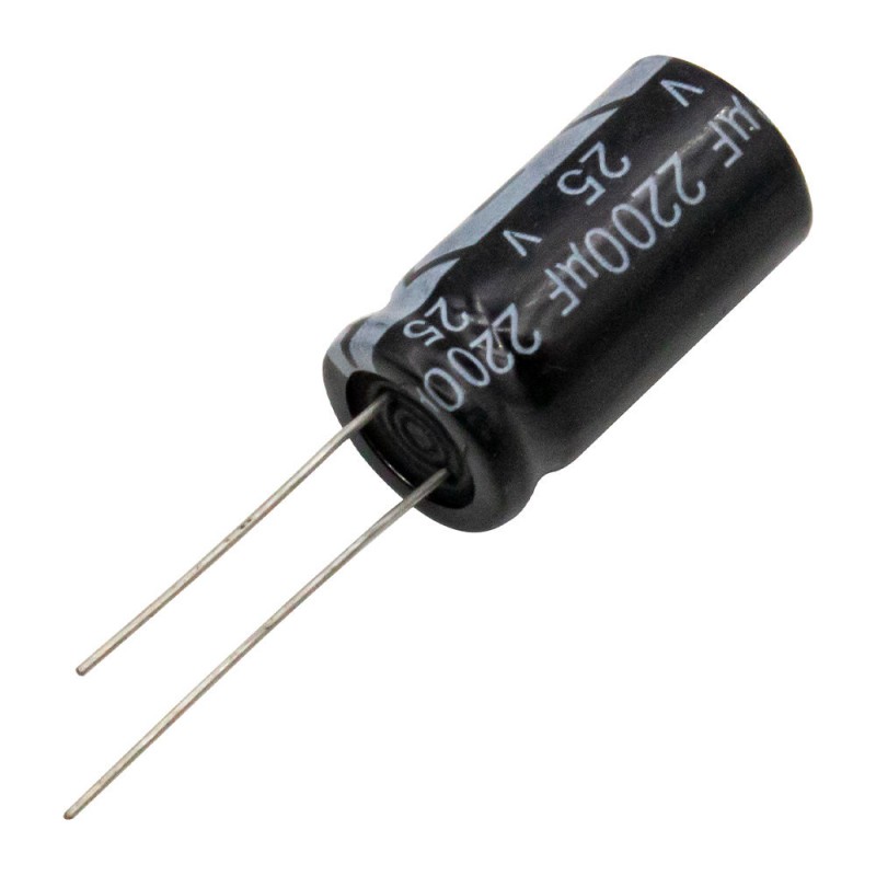 خازن الکترولیت 2200 میکروفاراد 25 ولت مدل 2200U25V بسته 3 عددی