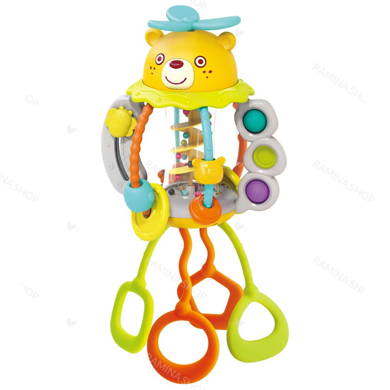 اسباب بازی نوزاد طرح خرس جغجغه ای هالی تویز Huile Toys