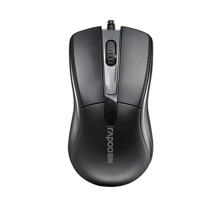 موس رپو Rapoo USB Wired Mouse Black-N1162