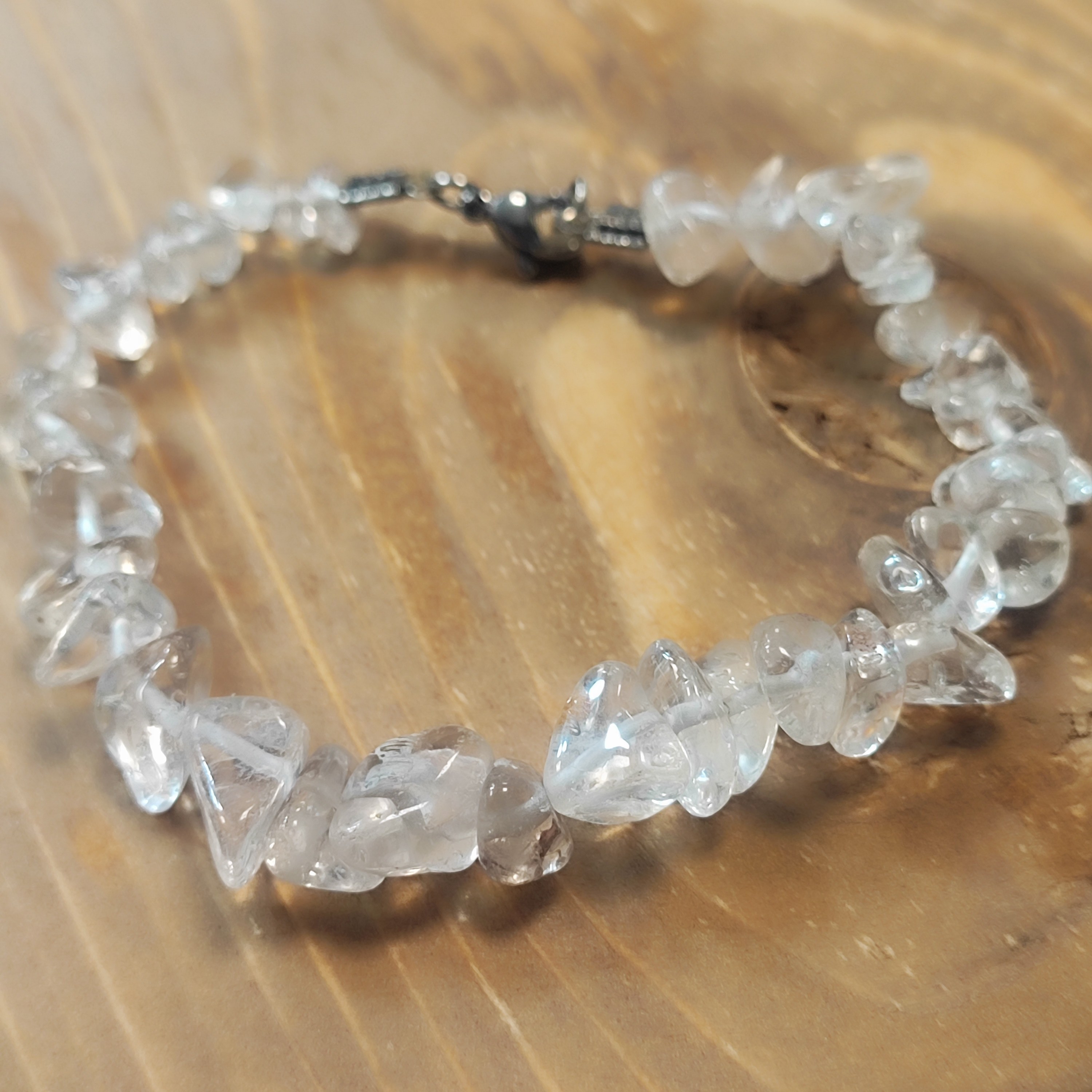 دستبند سنگ کوارتز شفاف 