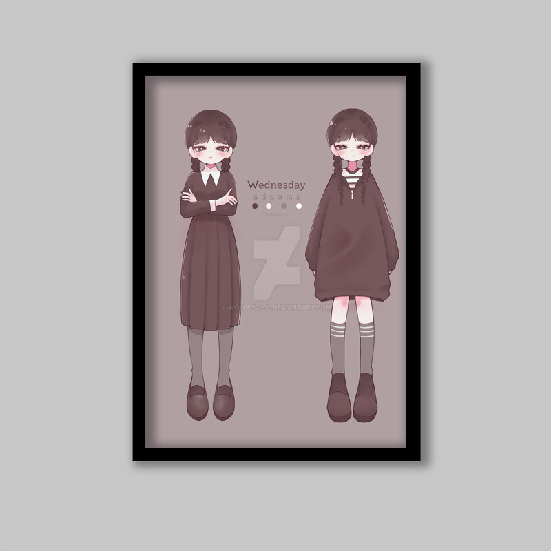 تابلو مدل ونزدی آدامز Wednesday Addams کد LA-G10822-2 | دنیای قاب