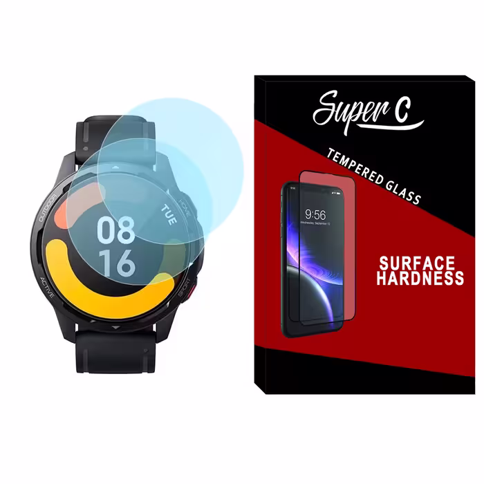 محافظ صفحه نمایش شیشه ای سوپرسی مدل SH-SC مناسب برای ساعت هوشمند شیائومی Watch S1 Active بسته دو عددی
