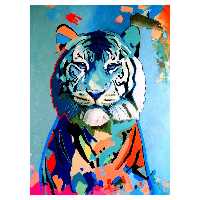 تابلو نقاشي اكريليك طرح ببر1