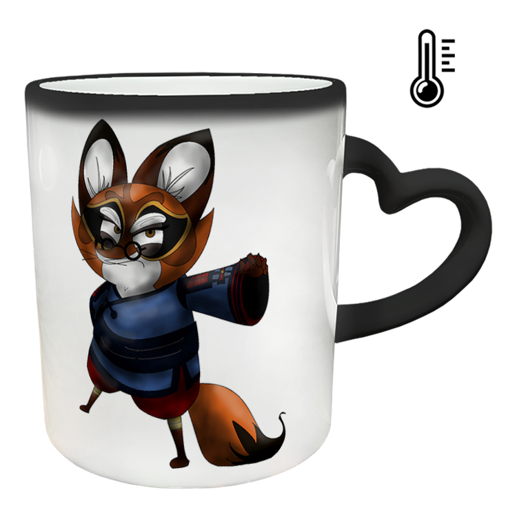 ماگ حرارتی مدل دسته قلبی طرح پاندا کونگ فو کار کد 84