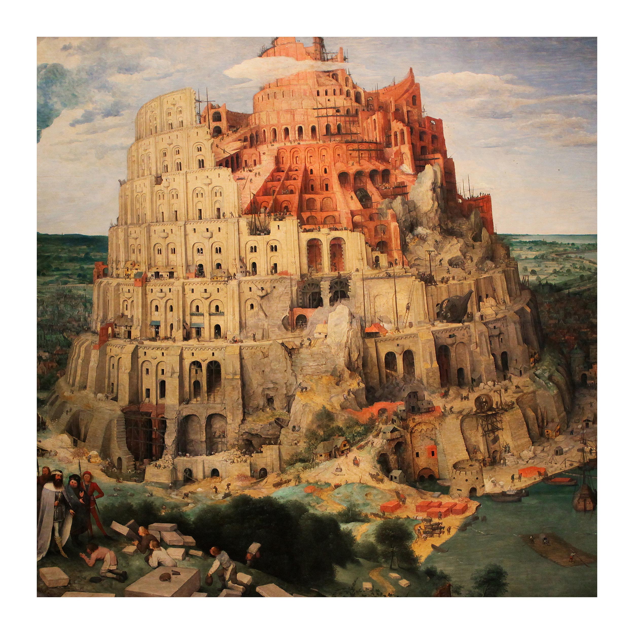 تابلو شاسی مدل R1004 طرح نقاشی برج بابل پیتر بروگل