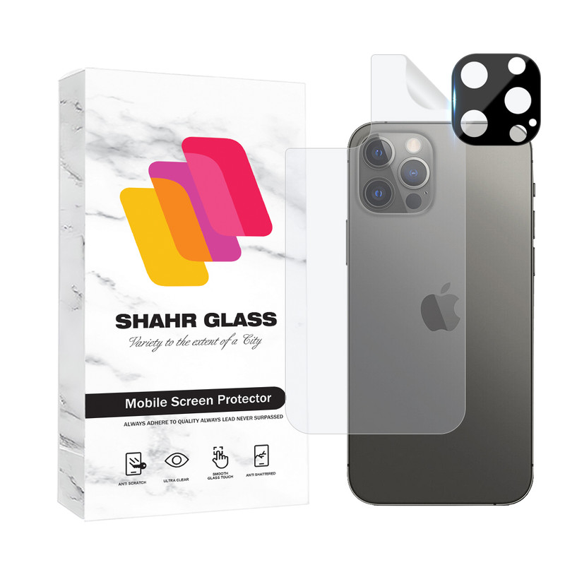 محافظ پشت گوشی شهر گلس مدل MTBFULS مناسب برای گوشی موبایل اپل iPhone 12 Pro به همراه محافظ لنز | کالا برتری