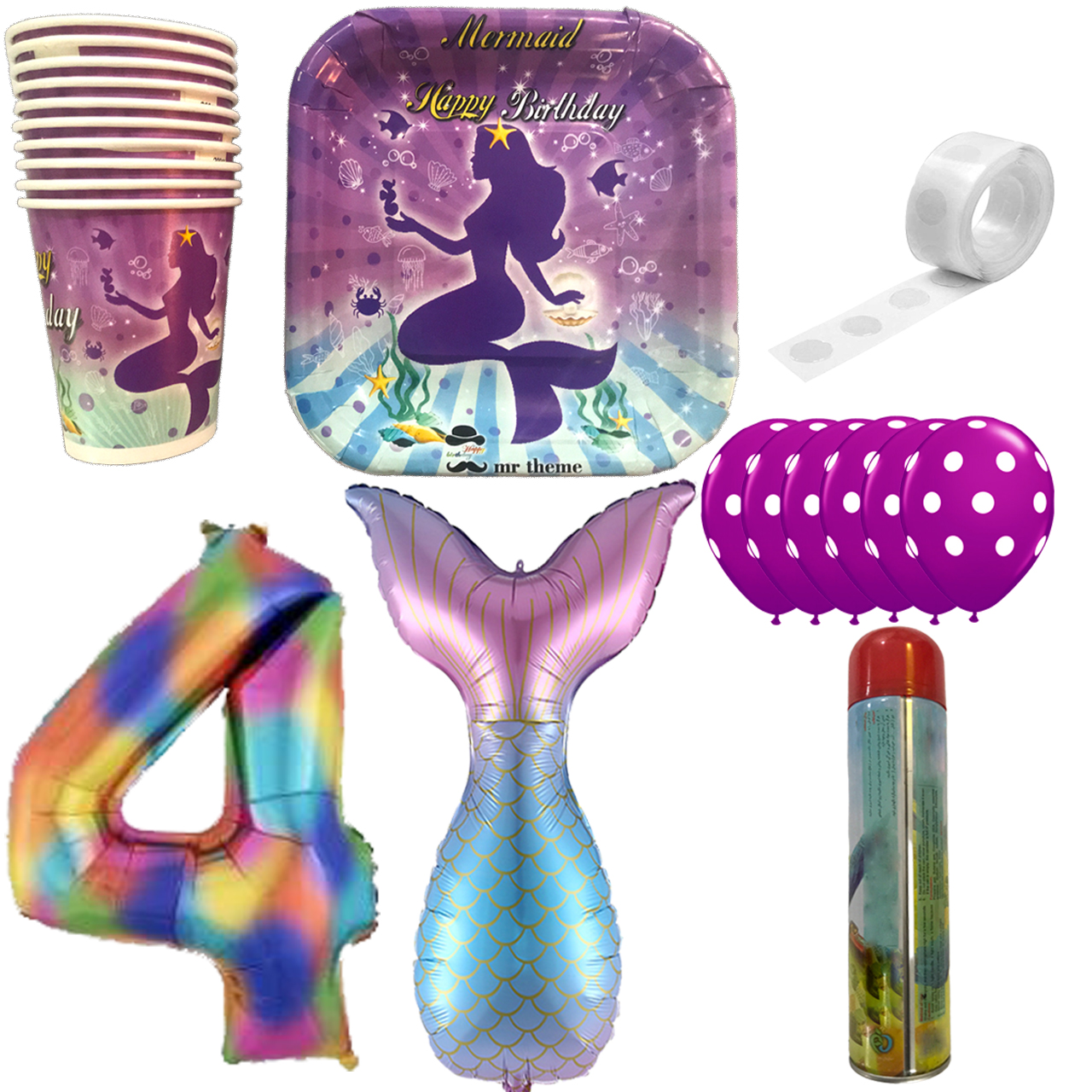 مجموعه 30 عددی تم تولد مسترتم طرح پری دریایی کد 4