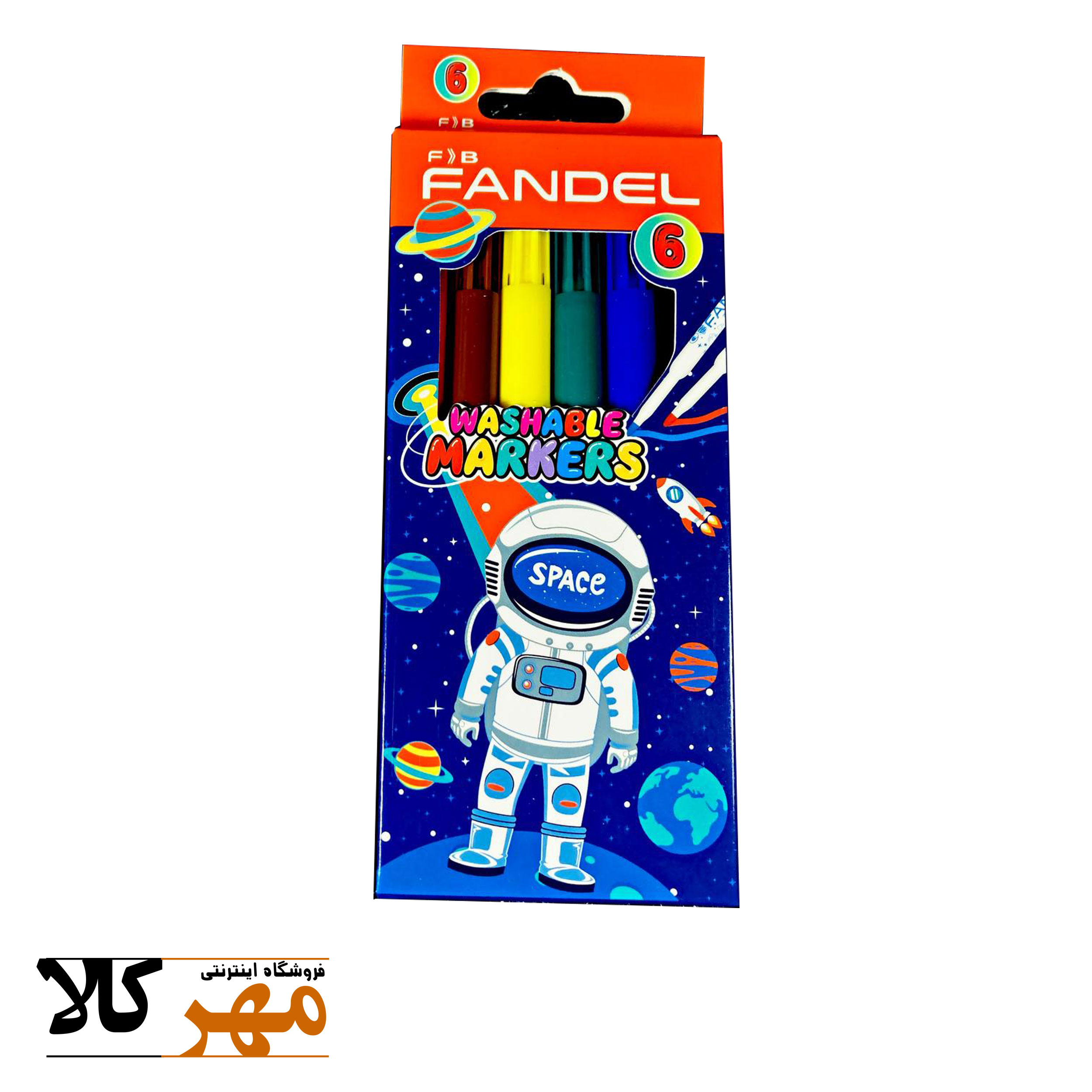ماژیک نقاشی 6 رنگ جعبه مقوایی fandel