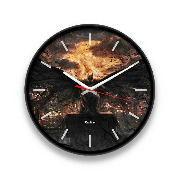 ساعت رومیزی راویتا مدل بتمن کد 3397 در رنگ های مشکی و سفید