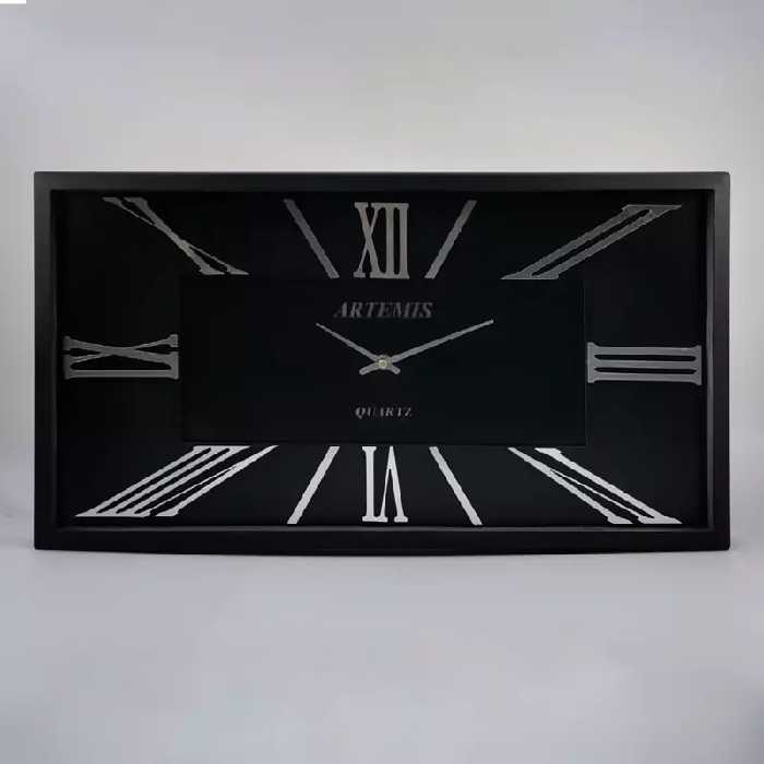 ساعت دیواری آرتمیس کد 2027 Black Silver مشکی نقره ای