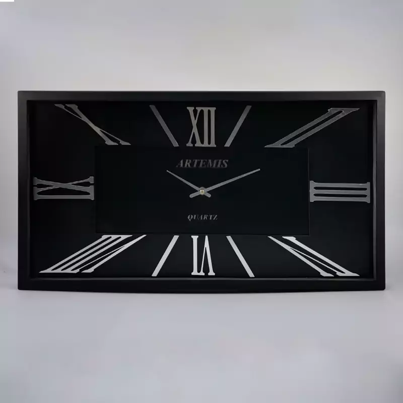 ساعت دیواری آرتمیس کد 2027 Black Silver مشکی نقره ای