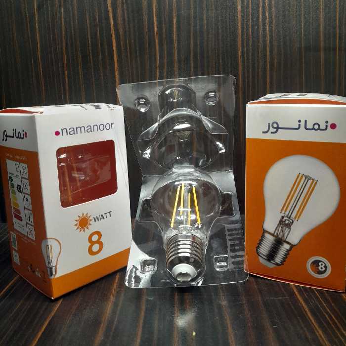 لامپ فیلامنتی 8وات نمانور رنگ افتابی در بسته 30 عددی