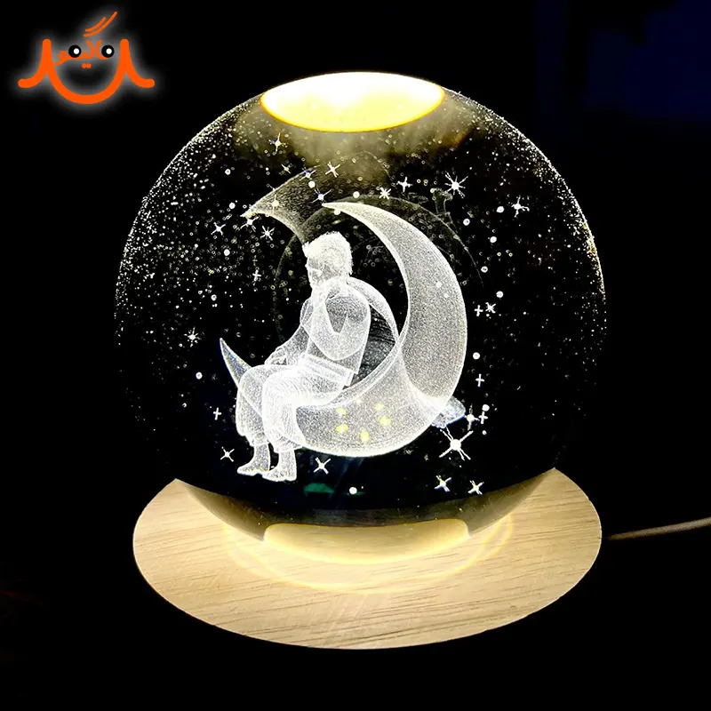 گوی کریستالی چراغدار شازده کوچولو قطر 6 سانتی متر