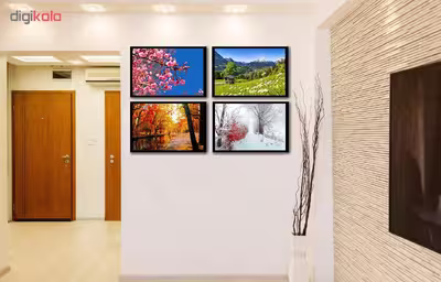 تابلو گروه تولیدی بکلیت مدل T145 طرح طبیعت چهار فصل مجموعه 4 عددی