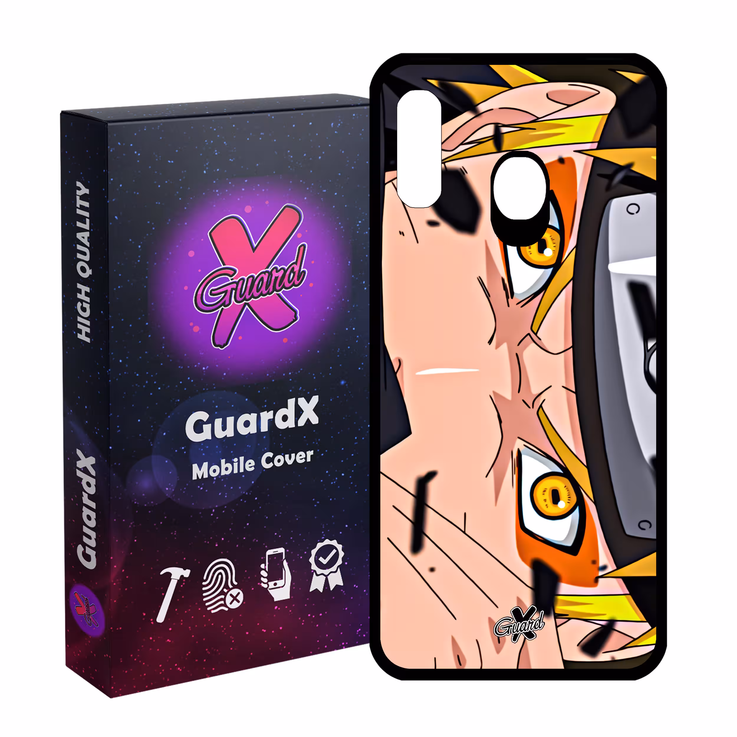 کاور گارد ایکس طرح ناروتو انیمه مدل Glass10471 مناسب برای گوشی موبایل سامسونگ Galaxy A30/A20/M10S