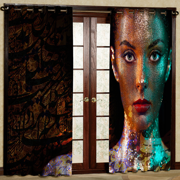 پرده مخمل پانچی کد 6207 سایز 280x140 سانتی متر