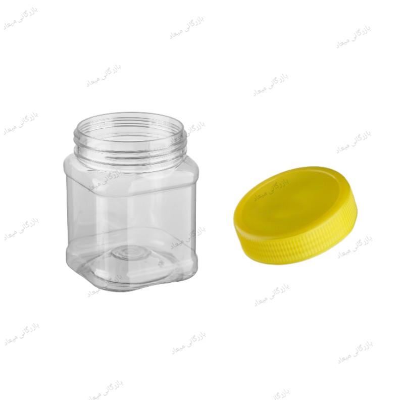 جار  نیم کیلویی بسته  200 عددی با درب - فروش عمده پت پلاستیکی 350 سی سی ظرف قوطی خالی عسل ترشی مربا شیره انگور   ارده